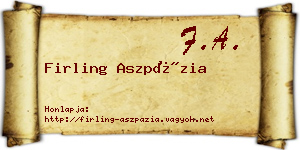 Firling Aszpázia névjegykártya
